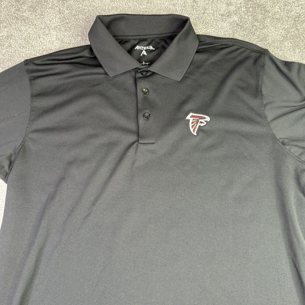 Atlanta Falcons Shirt Men’s Large Black Antigua Polo